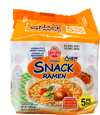 OTTOGI Korean Style Instant Noodle Snack Ramen 108g*5Bags