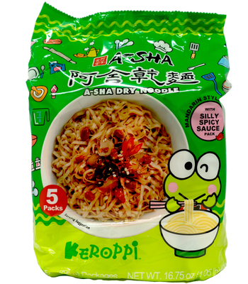 ASHA Keroppi Dry Noodle with Silly Spicy Sauce 95g*5